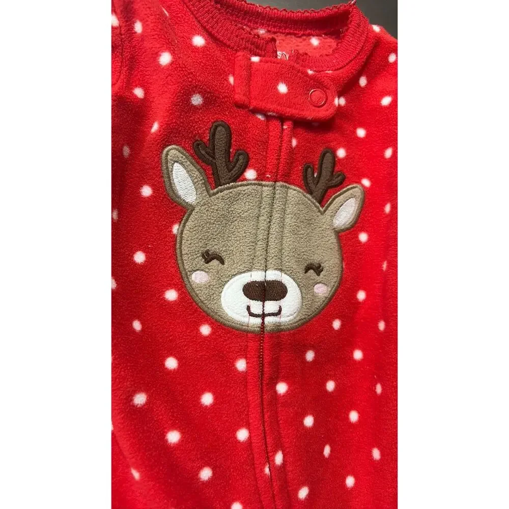 Fleece Reindeer Christmas Sleeper - Carter's - NB